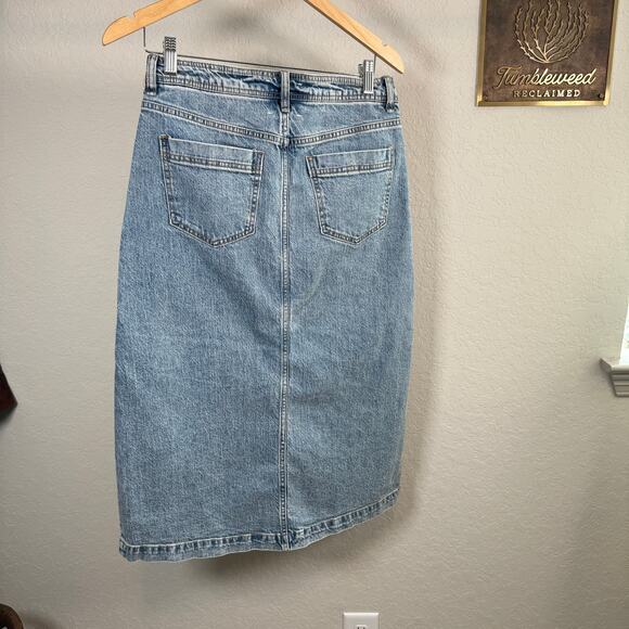 Women's Habitual Denim Blue Jean Pieced Midi A-Line Skirt Size 4 Size 27 - Picture 9 of 9